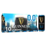 Guinness 0 0 Alcohol Free Draught Stout 10X440ml
