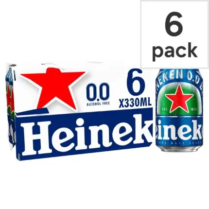 Heineken 0 0 Alcohol Free Lager Beer Can 6x330ml