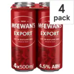 McEwans Export Ale Beer Can 4x500ml