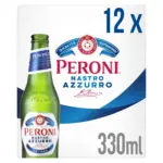 Peroni Nastro Azzurro Beer Lager Bottles 12x330ml