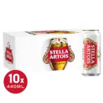 Stella Artois Belgium Premium Lager Beer 10 X 440ml