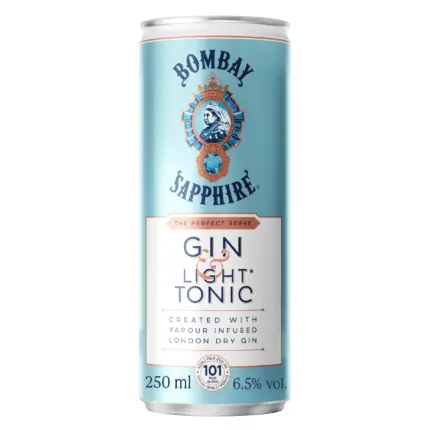 Bombay Sapphire Gin Light Tonic Ready To Drink 250ml