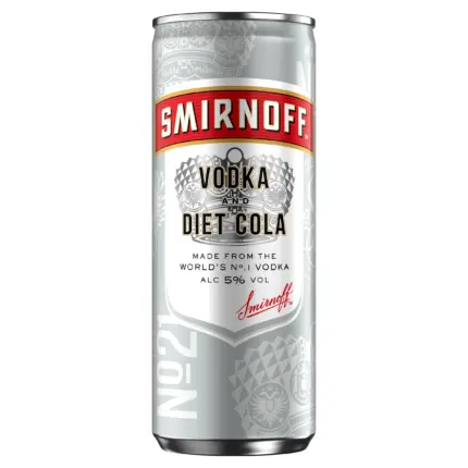 Smirnoff Vodka Diet Cola Can 5 Vol 250ml