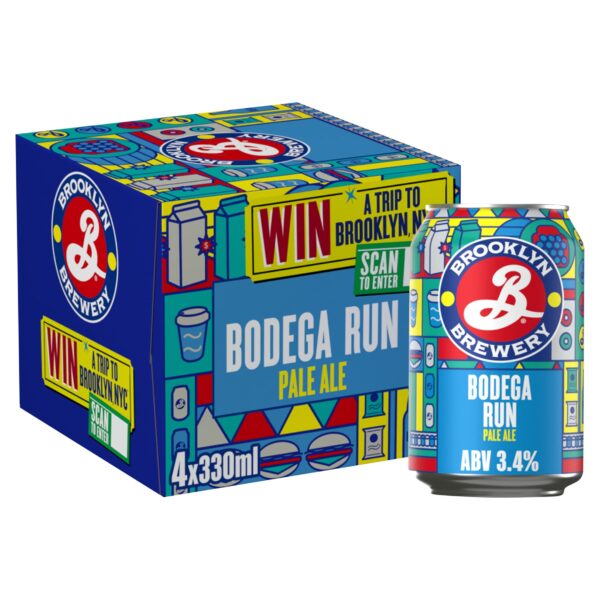 Brooklyn Brewery Bodega Run Pale Ale 3.4% Beer Cans 4x330ml
