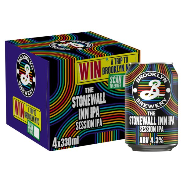 Brooklyn Brewery Stonewall Inn Session IPA 4.3% Beer Cans 4x330ml