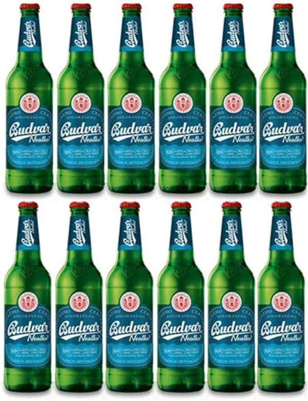 Budweiser Budvar Nealko Alcohol Free Czech Lager 12 x 330ml Bottles