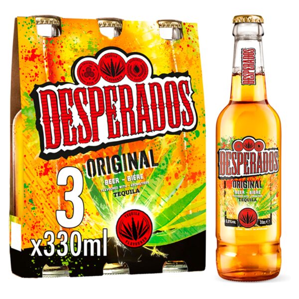 Desperados Tequila Flavoured Lager Beer Bottle 3x330ml