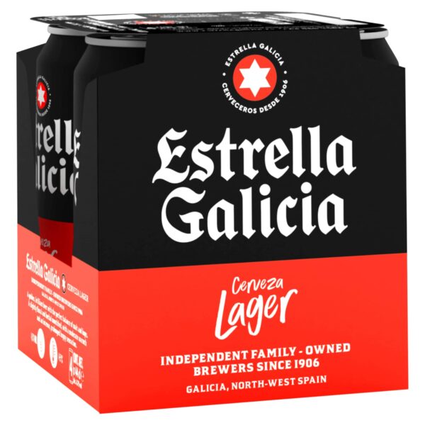 Estrella Galicia Premium Spanish Lager 4x440ml Cans
