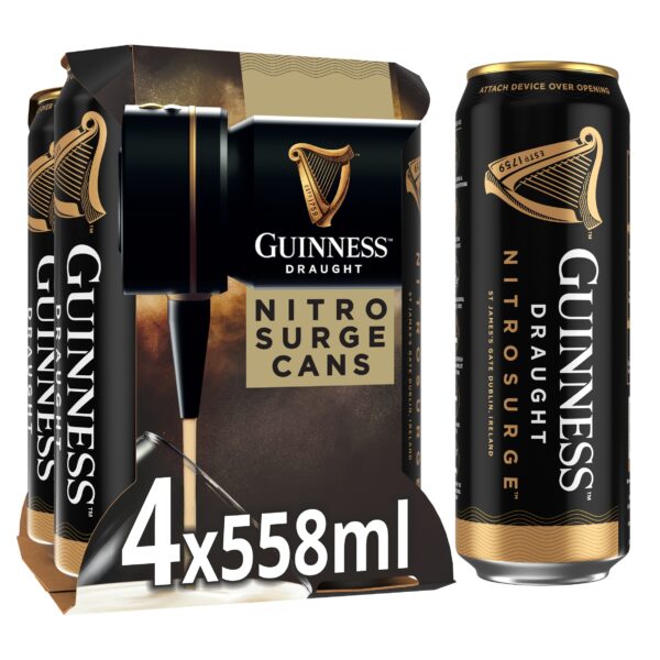 Guinness Draught Nitrosurge Stout Beer Can 4.1% Vol 4x558ml