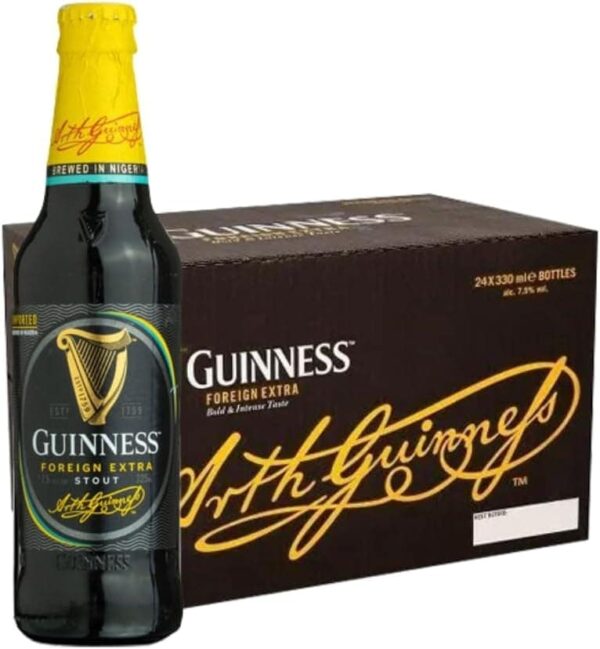 Guinness Foreign Extra Stout Brewed in Nigeria Pack of 24 x 325ml Bottles