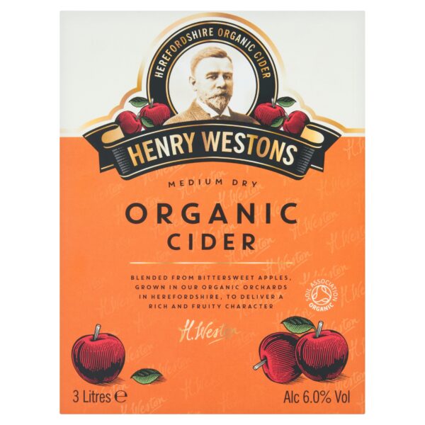 Henry Westons Medium Dry Organic Cider 3 Litres