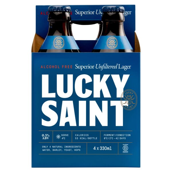 Lucky Saint Alcohol Free Lager 4x330ml Bottles