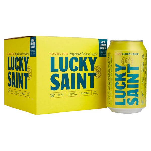 Lucky Saint Alcohol Free Lemon Lager Cans 4x330ml
