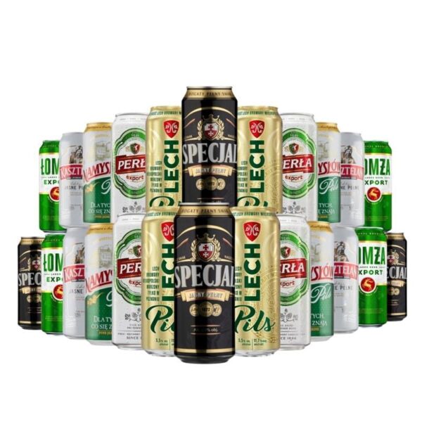 Polish Canned Beers Mix 2 - Specjal - Namyslow - Kasztelan Jasne - Lomza - Perla Export - Lech Pils 24 x 500ml