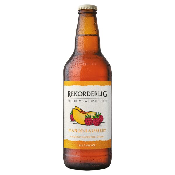 Rekorderlig Mango and Raspberry Premium Fruit Cider Bottle 500ml
