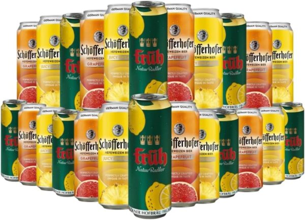 Schofferhofer and Fruh Radlers Mixed Case Grapefruit, Pineapple and Lemon 24 x 500ml