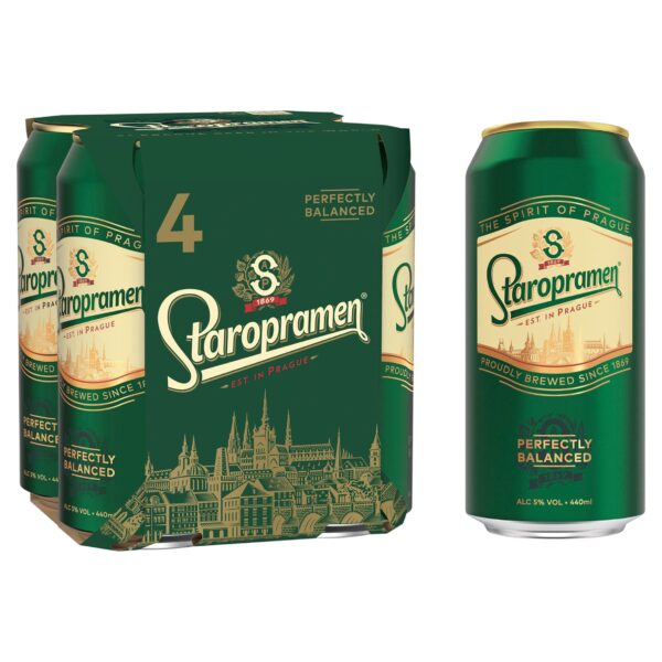 Staropramen Premium Czech Style Pilsner Lager Beer 4 x 440ml
