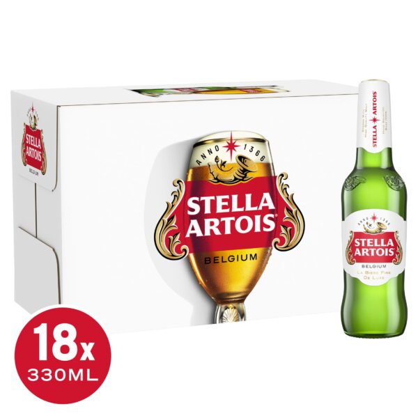 Stella Artois Belgium Premium Lager Beer Bottles 18 x 330ml