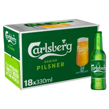 Carlsberg Danish Pilsner Lager Beer Bottle 18x330ml