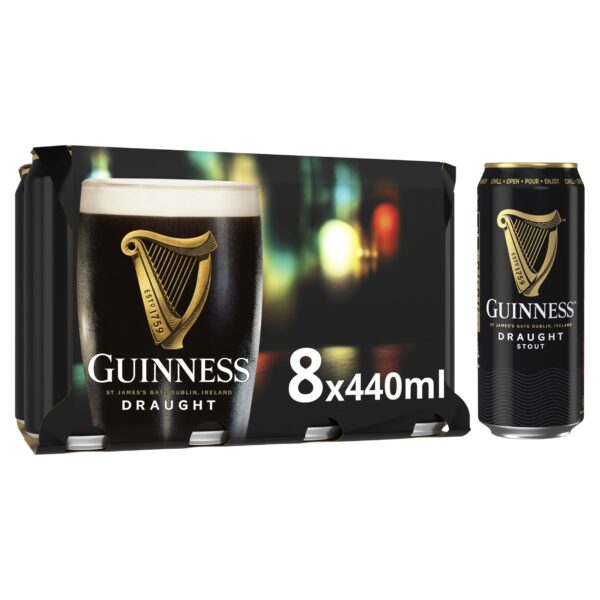 Guinness Draught Stout Beer Can 4.1% Vol 8x440ml