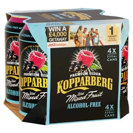 Kopparberg Alcohol Free Premium Cider Mixed Fruit 4 X 330ml