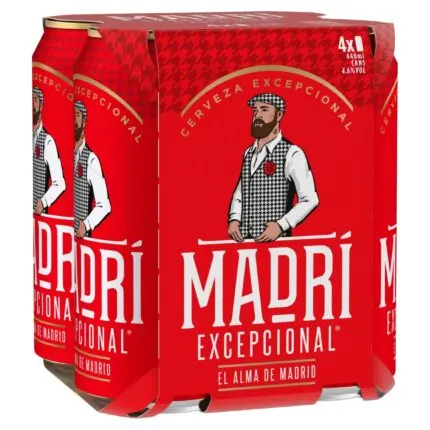 Madri Excepcional Premium Lager Beer Can 4 X 440ml