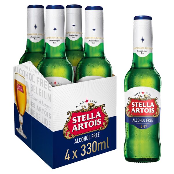 Stella Artois Alcohol Free Lager Beer 4 x 330ml