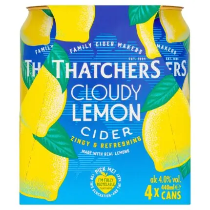 Thatchers Cloudy Lemon Cider 4 X 440Ml