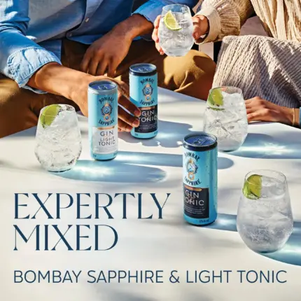 Bombay Sapphire Gin Light Tonic Ready To Drink 250ml 2