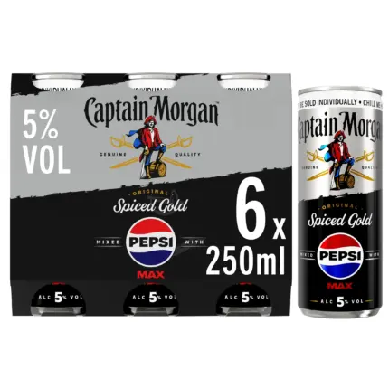 Captain Morgan Original Spiced Gold Pepsi Max 6 X 250ML