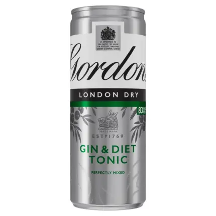 Gordons Dry Gin Slimline Tonic Premixed Can 5 Vol 250ml