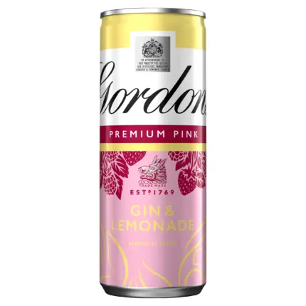 Gordons Premium Pink Gin Lemonade Can 5 Vol 250ml