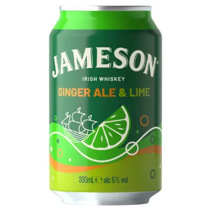 Jameson Irish Whiskey Ginger Lime Ready To Drink Pre Mixed 330mL