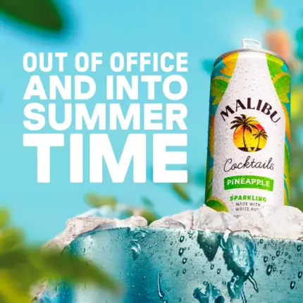Malibu Coconut Rum Pineapple Ready To Drink Pre Mixed 250mL 2