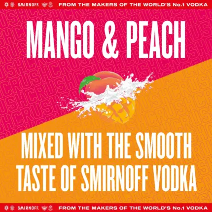 SMIRNOFF CRUSH MANGO AND PEACH CAN 440ML 2